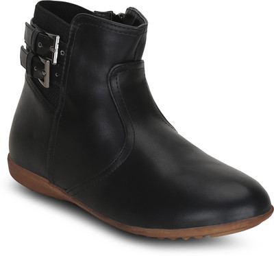 Kielz Ladies Black Synthetic Boots Boots For Women(Black