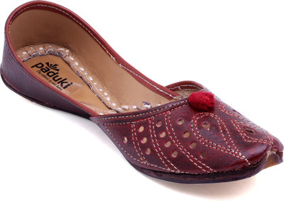 Paduki Ethnic Footwear Mojaris For Women(Brown)