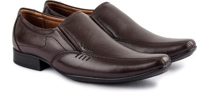 Le Booch Men Genuine Leather - UK-7 Slip On For Men(Brown, Dark brown