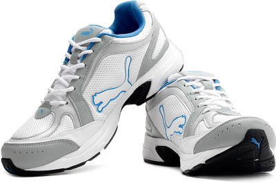 Puma Ceylon II DP Running Shoes For Men(White, Grey, 12;white;limestone gray;blue aster