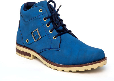 TheWhoop Men Casual Blue Boots For Men(Blue