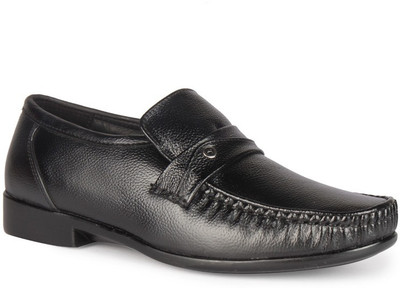 Leather King Black Slip On For Men(Black)