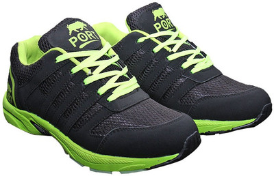 Port Xnder Blk Grn Running Shoes For Men(Black), Green