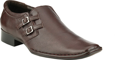 Zebra Brown Men'S Formal Slip On Shoes For Men(Brown