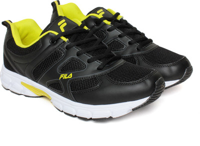 Fila Running Shoes For Men(Black), Blk/yel