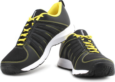 REEBOK Real Active Lp Running Shoes For Men(Black, Black;radar yellow;white