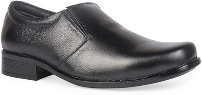 Leather King Archie Black Slip On For Men(Black)