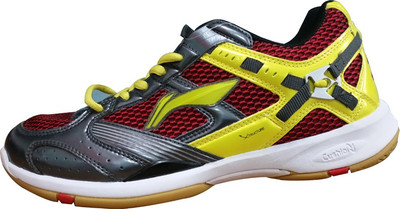 Li-Ning Badminton Shoes For Men(Grey), Dark.grey red