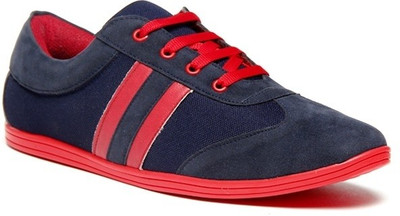 Zapatoz Blue & Red Sneakers For Men(Navy, Bluered