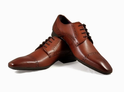 Knotty Derby Brogue Lace Up Shoes For Men(Tan)
