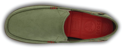 Crocs Stretch Sole Microsuede Loafers For Men(Green, Army green/khaki