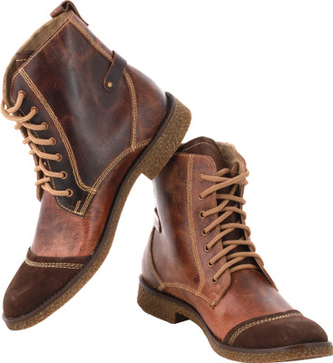 tZaro Boots For Men(Brown, Textured brown