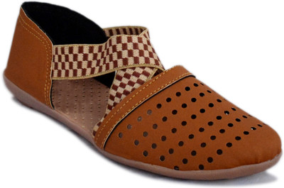 Myra Cutwork Bellies For Women(Brown