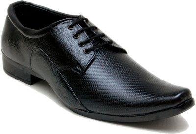 Oora 3D Fine Dots Lace Up Shoes For Men(Black)