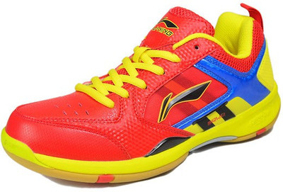 Li-Ning Star Icon-2 Badminton Shoes For Men(Red, Yellow