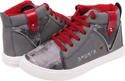 Axter Sneakers For Men(Grey, White, Grey::red