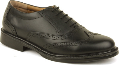 Metrogue Men'S Black Brogue Oxford Lace Up Shoes For Men(Black)