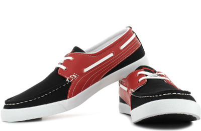 Puma Yacht Syn DP Sneakers For Men(Black, Red), 01;black;high risk red