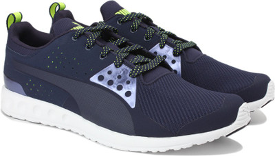 Puma Valor Mesh Running Shoes For Men(Blue, Peacoat-safety yellow