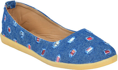 Footrendz Ethnic Blue Denim Bellies For Women(Blue)
