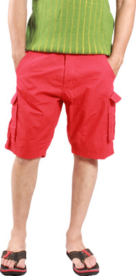 Uber Urban Solid Men's Red Basic Shorts