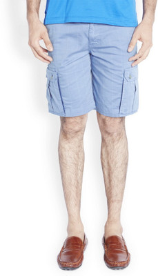 Raymond Checkered Men's Blue Basic Shorts