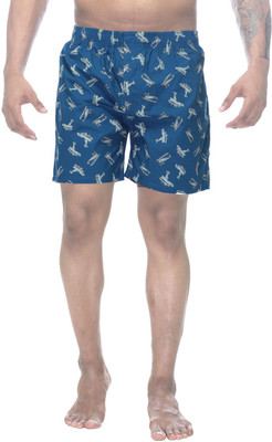 Clickroo Printed Men's Blue Boxer Shorts