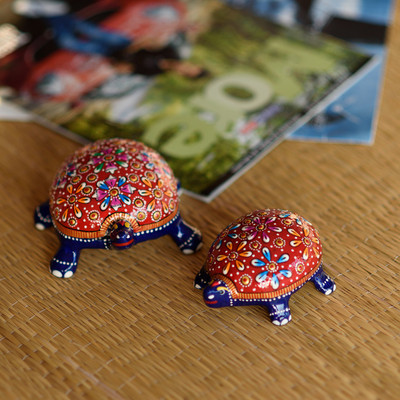 eCraftIndia Set of 2 Coloful Meenakari Lucky Feng-shui Tortoise Figurine Decorative Showpiece - 6 cm(Aluminium, Blue, Red, White)
eCraftIndia Set of 2 Coloful Meenakari Lucky Feng-shui Tortoise Figurine Decorative Showpiece - 6 cm(Aluminium, Blue, Red, White)