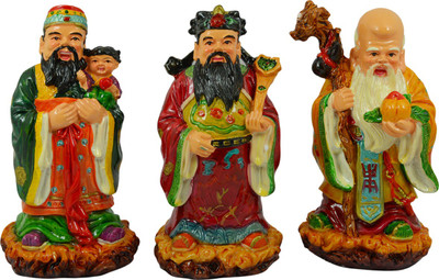 Reiki Crystal Products Vastu / Feng Shui / Fuk Luk Sau For Family Protection And Health Wealth Or Happiness Three Goddesses Fuk Luk Sau for Health Wealth and Happiness 3 Wise Men Decorative Showpiece - 14 cm(Polyresin, Multicolor)
Reiki Crystal Products Vastu / Feng Shui / Fuk Luk Sau For Family Protection And Health Wealth Or Happiness Three Goddesses Fuk Luk Sau for Health Wealth and Happiness 3 Wise Men Decorative Showpiece - 14 cm(Polyresin, Multicolor)