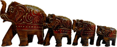 JaipurCrafts Carved Elephant Set Of 4 Decorative Showpiece - 7.62 cm(Wooden, Multicolor)
JaipurCrafts Carved Elephant Set Of 4 Decorative Showpiece - 7.62 cm(Wooden, Multicolor)
