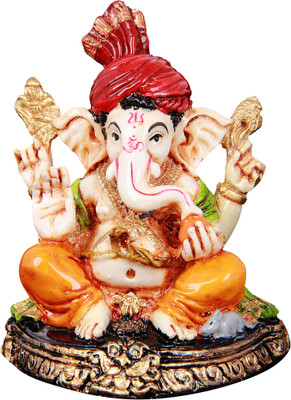 The Nodding Head Polyresin - Lord Pagdi Ganesha Sitting on Base Decorative Showpiece - 7.6 cm(Polyresin, Multicolor)
The Nodding Head Polyresin - Lord Pagdi Ganesha Sitting on Base Decorative Showpiece - 7.6 cm(Polyresin, Multicolor)