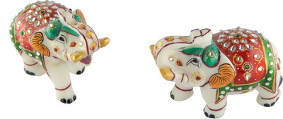 Chave Marble Elephant Pair With Jaipuri Gold Kundan Meenakari Work Decorative Showpiece - 8 cm(Stoneware, Multicolor)
Chave Marble Elephant Pair With Jaipuri Gold Kundan Meenakari Work Decorative Showpiece - 8 cm(Stoneware, Multicolor)