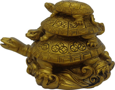 Art N Hub Feng Shui Polystone Triple Tortoise (size L-11.5 C.M.) Decorative Showpiece - 7.5 cm(Polyresin, Gold)
Art N Hub Feng Shui Polystone Triple Tortoise (size L-11.5 C.M.) Decorative Showpiece - 7.5 cm(Polyresin, Gold)