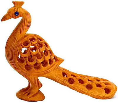 ByCue Wooden Peacock Decorative Showpiece - 3 cm(Wooden, Brown)