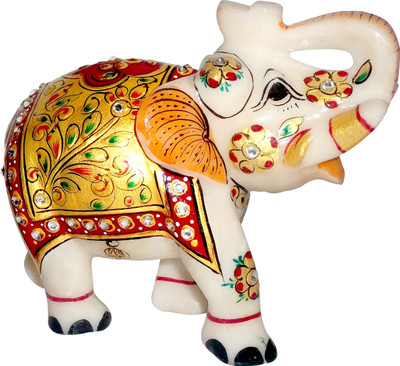 GAC Trend Meenakari Makrana Marble Elephant Decorative Showpiece - 12 cm(Stoneware, Gold, Red)
GAC Trend Meenakari Makrana Marble Elephant Decorative Showpiece - 12 cm(Stoneware, Gold, Red)