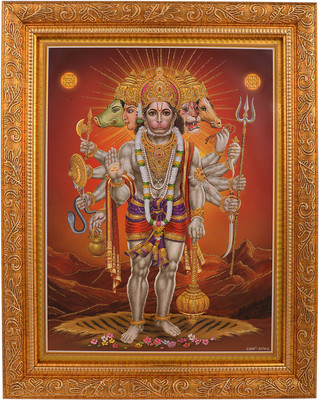 BM Traders Golden Zari Work Photo Of Panch Mukhi Hanuman In Golden Frame Decorative Showpiece - 35.56 cm(Wooden, Multicolor)
BM Traders Golden Zari Work Photo Of Panch Mukhi Hanuman In Golden Frame Decorative Showpiece - 35.56 cm(Wooden, Multicolor)
