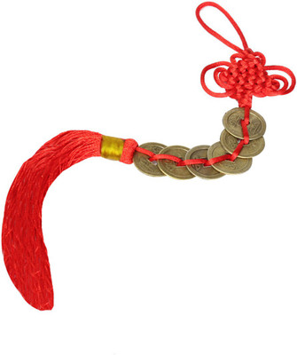 DivyaMantra Feng Shui 6 Coins Hanging With Red Strings For Good Fortune Decorative Showpiece - 24 cm(Zinc, Brown)
DivyaMantra Feng Shui 6 Coins Hanging With Red Strings For Good Fortune Decorative Showpiece - 24 cm(Zinc, Brown)