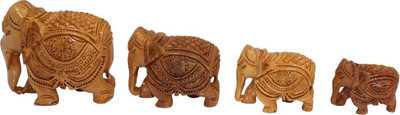 Frabjous Hand Carved Royal Indian Elephant Set of 4 Sculpture Home Decorative Animal Figurine Decorative Showpiece - 10 cm(Wooden, Brown)
Frabjous Hand Carved Royal Indian Elephant Set of 4 Sculpture Home Decorative Animal Figurine Decorative Showpiece - 10 cm(Wooden, Brown)