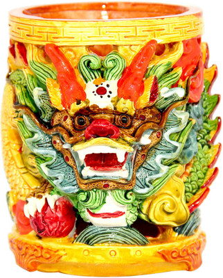 Vashoppee Vastu / Feng Shui / Dragon Face Pen Stand For Wealth Decorative Showpiece - 10 cm(Polyresin, Yellow)
Vashoppee Vastu / Feng Shui / Dragon Face Pen Stand For Wealth Decorative Showpiece - 10 cm(Polyresin, Yellow)