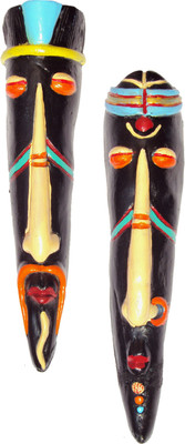 Hand Artz Terracotta Handmade Wall Hanging Tribal King Queen Mask Combo Decorative Showpiece - 28 cm(Terracotta, Multicolor)
Hand Artz Terracotta Handmade Wall Hanging Tribal King Queen Mask Combo Decorative Showpiece - 28 cm(Terracotta, Multicolor)