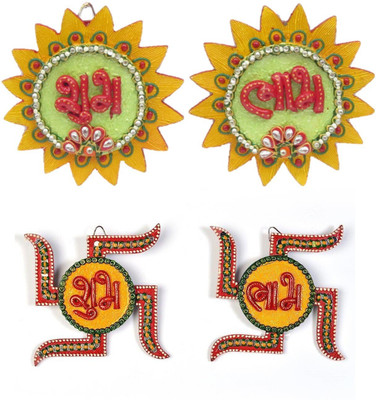 JaipurCrafts Decorative Combo of Swastika & Sunflower Shubh-Labh Wall Hangings Decorative Showpiece - 15.24 cm(Wooden, Paper Mache, Multicolor)
JaipurCrafts Decorative Combo of Swastika & Sunflower Shubh-Labh Wall Hangings Decorative Showpiece - 15.24 cm(Wooden, Paper Mache, Multicolor)