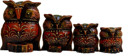 JaipurCrafts Carved Owl Set Of 4 Decorative Showpiece - 7.62 cm(Wooden, Multicolor)
JaipurCrafts Carved Owl Set Of 4 Decorative Showpiece - 7.62 cm(Wooden, Multicolor)