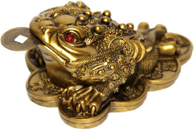Vashoppee Vastu Art Vastu / Feng Shui / Three Legged Frogg With Coin For Wealth And Happiness Decorative Showpiece - 5 cm(Polyresin, Gold)
Vashoppee Vastu Art Vastu / Feng Shui / Three Legged Frogg With Coin For Wealth And Happiness Decorative Showpiece - 5 cm(Polyresin, Gold)