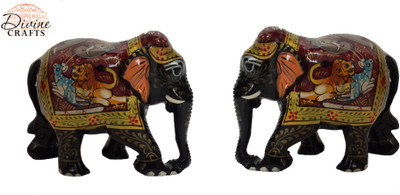 DivineCrafts Set of 2 Shikar Painted Elephant Statue Showpiece Decorative Showpiece - 5.3 cm(Wooden, Multicolor)
DivineCrafts Set of 2 Shikar Painted Elephant Statue Showpiece Decorative Showpiece - 5.3 cm(Wooden, Multicolor)