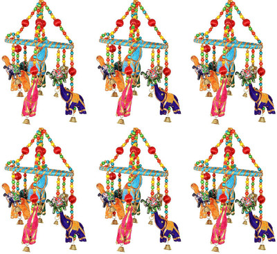 Little Jaipur Fabric Elephants Wind Chimes Toran(Fabric)