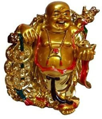 Ripe India Feng Shui Laughing Buddha With Ingot & Coin Chain Decorative Showpiece - 13 cm(Porcelain, Gold)
Ripe India Feng Shui Laughing Buddha With Ingot & Coin Chain Decorative Showpiece - 13 cm(Porcelain, Gold)