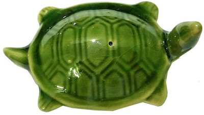 CraftEra Decorative Showpiece - 7 cm(Porcelain, Green)