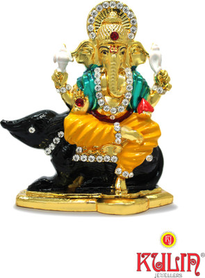 Kulin God Ganesh | Ganpati | Lord Ganesha Idol Sitting On Mouse - Statue Gift item Decorative Showpiece - 7 cm(Gold Plated, Multicolor)
Kulin God Ganesh | Ganpati | Lord Ganesha Idol Sitting On Mouse - Statue Gift item Decorative Showpiece - 7 cm(Gold Plated, Multicolor)