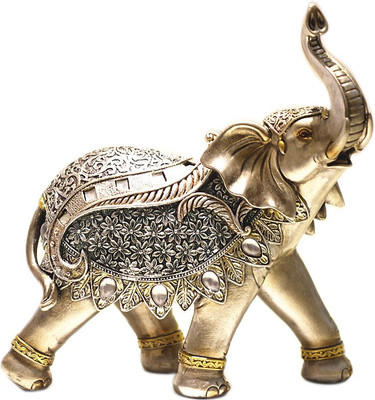 X-Gift Aramani fengshui elephant Decorative Showpiece - 26 cm(Polyresin, Gold)