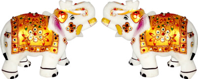 GAC Trend Meenakari Gold Plated Makrana Marble Elephant Pair Decorative Showpiece - 7.2 cm(Stoneware, Gold, Red)
GAC Trend Meenakari Gold Plated Makrana Marble Elephant Pair Decorative Showpiece - 7.2 cm(Stoneware, Gold, Red)